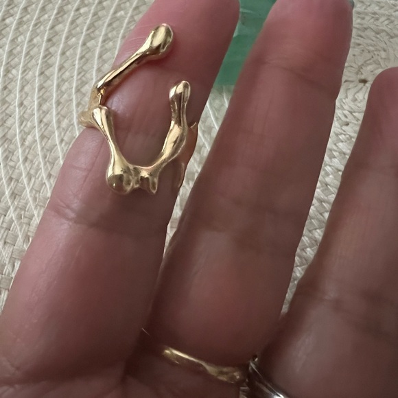 Artisan Jewelry - Abstract Artisan Handmade Modernistic Gold Women's Ring